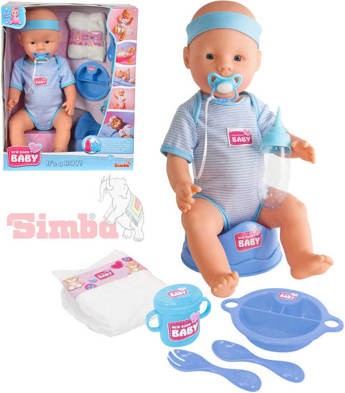 simba-new-born-baby-panenka-miminko-chlapecek-43cm-pije-cura-set-s-doplnky SIMBA New Born Baby Doll Babyjunge 43cm Trinkpinkelset mit Zubehör SIMBA New Born Baby Doll Babyjunge 43cm Trinkpinkelset mit Zubehör