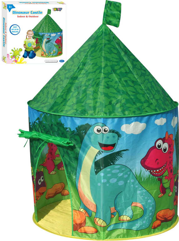 stan-dinosauri-hrad-105x125x105cm-zeleny-klucici Zelt Dinosaurierburg 105x125x105cm grünes Zelt für Jungen Zelt Dinosaurierburg 105x125x105cm grünes Zelt für Jungen
