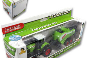 Traktor grüner Bauer Set mit Anhänger in Box Kunststoff 4 Typen Traktor grüner Bauer Set mit Anhänger in Box Kunststoff 4 Typen