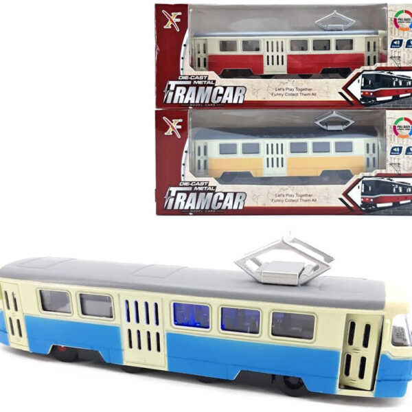 Straßenbahn Metall mit Effekten 16cm batteriebetrieben rückwärts Light Sound Straßenbahn Metall mit Effekten 16cm batteriebetrieben rückwärts Light Sound