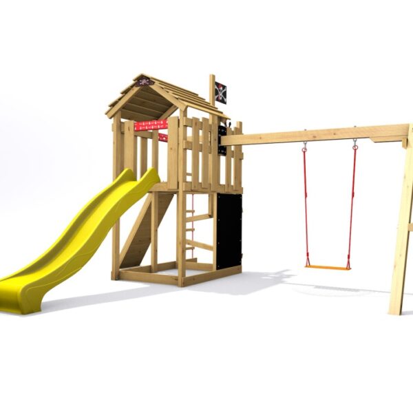 Spielplatz Monkey's Home Kleiner Pirat MAD mit gelber Rutsche .
