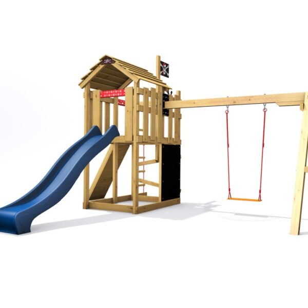Spielplatz Monkey's Home Kleiner Pirat MAD mit blauer Rutsche .