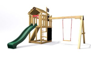 Spielplatz Monkey's Home Kleiner Pirat MAD mit grüner Rutsche .