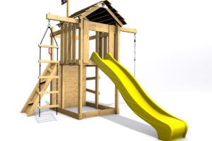 Dětské hřiště Monkey's Home Malý pirát JOE se žlutou skluzavkou .