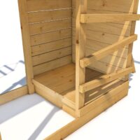 HOLZ-SANDKASTEN für den Spielplatz Großer Pirat William und Jolly .