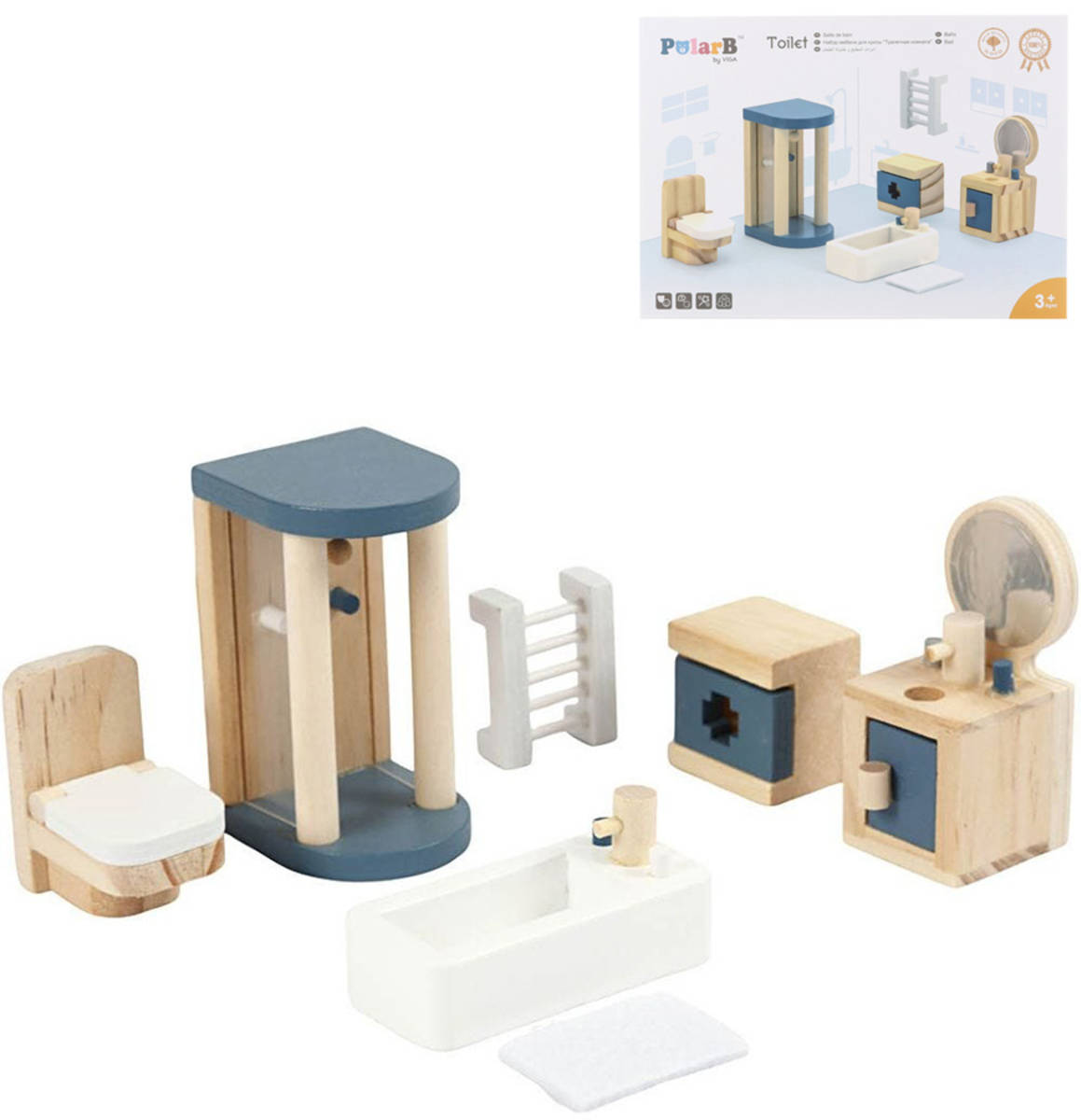 viga-drevo-polarb-nabytek-koupelna-doplnek-do-domecku-pro-panenky VIGA WOOD PolarB Möbel Badzubehör für Puppenhaus VIGA WOOD PolarB Möbel Badzubehör für Puppenhaus