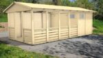 6 m2) Gartenlaube Herold A3366 B Plus mit voller Seitenwand und Terrassenboden(6