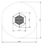 5 m Bodentrampolin HEXO - sechseckig 1