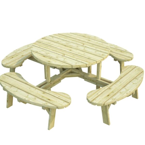Holz-Garten-Partytisch mit Bänken PALMAKO OSCAR – grüne Imprägnierung