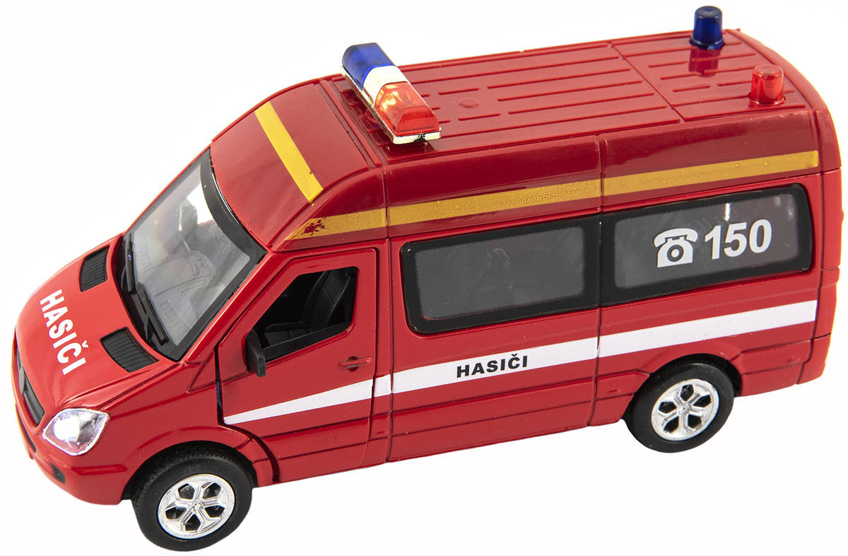 auto-hasici-zpetny-chod-kovovy-pozarni-vuz-zachranari-112-na-baterie-svetlo-zvuk Feuerwehrauto mit Rückzugantrieb