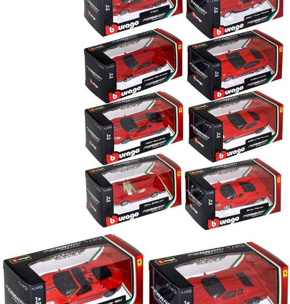 BBURAGO Auto Ferrari Race and Play 1:43 Metallmodell