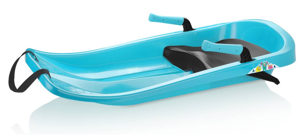 boby-plastkon-flash-se-2-brzdami-se-sedatkem-azurove Plastkon FLASH-Schlitten mit 2 Bremsen und Sitz