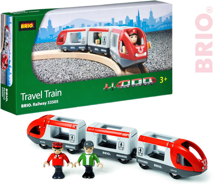 brio-drevo-vlak-osobni-s-vagonky-set-5ks-se-2-panacky-v-krabici BRIO HOLZ Personenzug mit Wagen-Set
