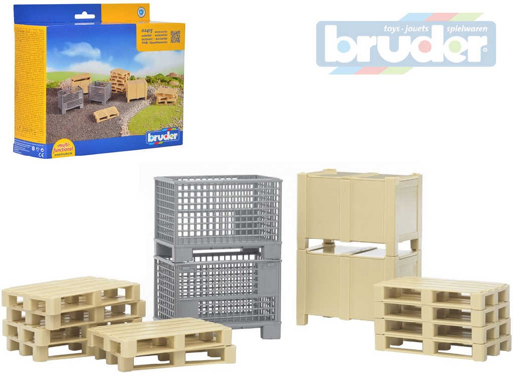bruder-02415-2415-logisticky-set-europaleta-10ks-s-doplnky BRUDER 02415 (2415) Logistik-Set Europaletten 10 Stück mit Zubehör