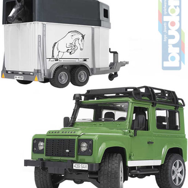 BRUDER 02592 (2592) Land Rover Transportwagen mit Pferd
