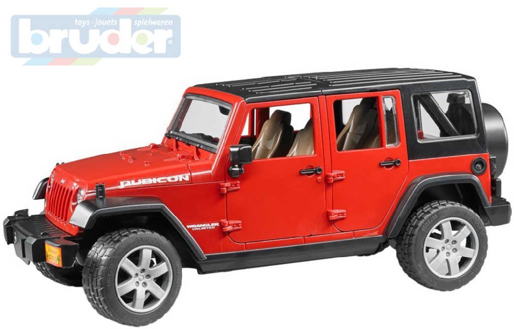 bruder-auto-model-jeep-wrangler-cerveny-1-16-plast-02525-2525 BRUDER Modellauto Jeep Wrangler rot 1:16 Kunststoff 02525 (2525)