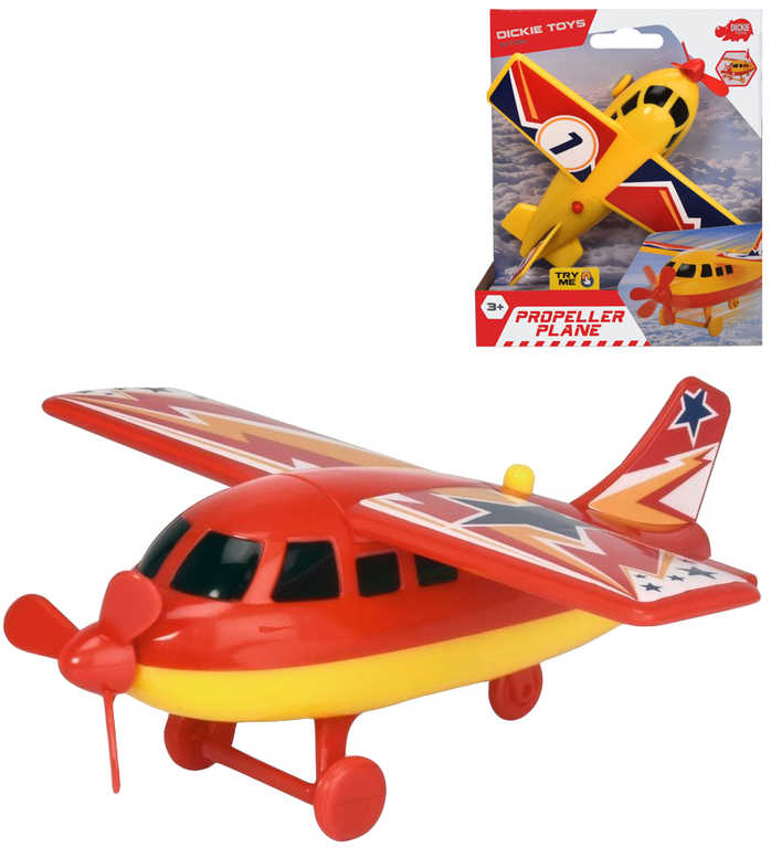 dickie-letadlo-vrtulove-14cm-funkcni-vrtule-na-baterie-2-druhy-plast DICKIE Propellerflugzeug 14 cm