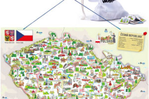HOLZ Magnetische Karte der Tschechischen Republik 3-in-1: Puzzle + Gesellschaftsspiel + Lernhilfe