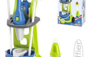 ECOIFFIER Kinder-Reinigungswagen-Set mit Handstaubsauger aus Kunststoff