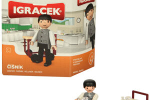 EFKO IGRÁČEK Kellner-Berufs-Set: Figur mit Zubehör in einer Schachtel