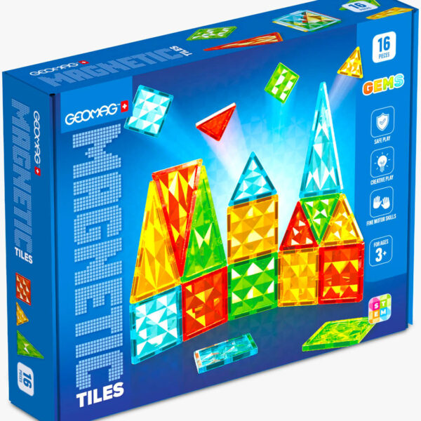 GEOMAG Magnetic Tiles Gems 16-teiliges magnetisches BAUSETT