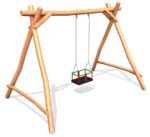 Swing-Schaukel aus Akazienholz – mit Kindersitz