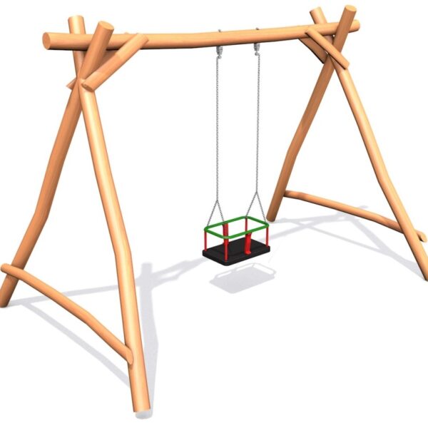 Swing-Schaukel aus Akazienholz – mit Kindersitz