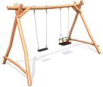 Duoswing II-Schaukel aus Akazienholz – mit Kindersitz