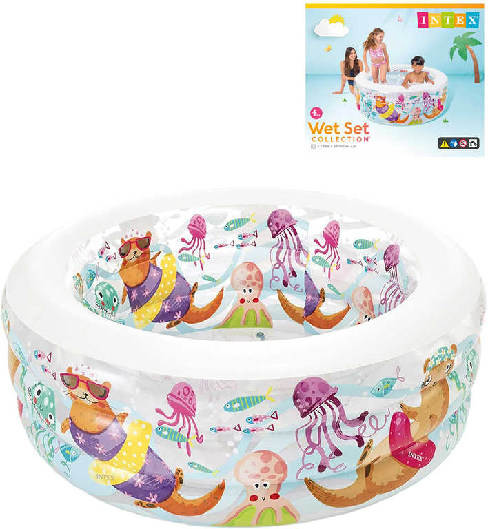 intex-bazen-detsky-kulaty-nafukovaci-152x56cm-vydry-58480 INTEX Rundes aufblasbares Kinderplanschbecken 152 x 56 cm mit
