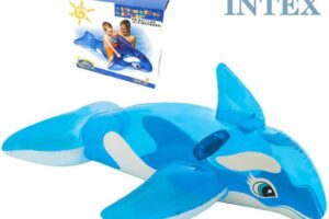 INTEX Kleine Orca 168 x 86 cm Kinder-Schwimmhilfe mit Haltegriffen 58523