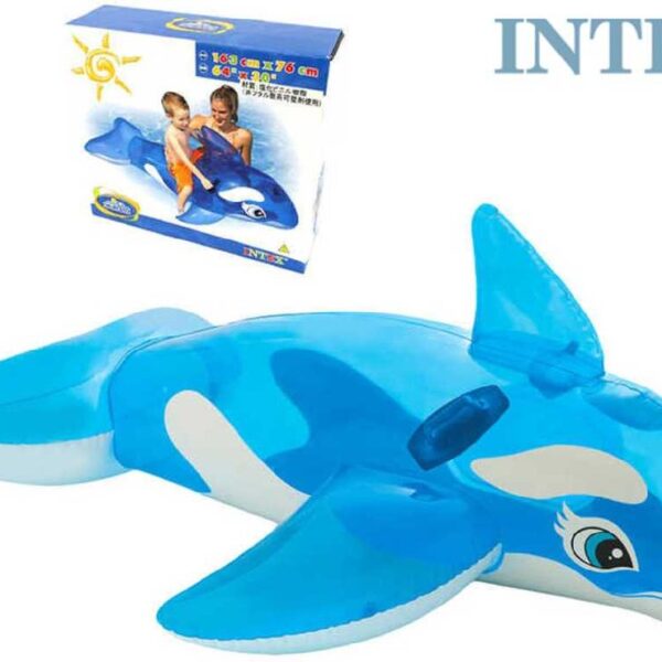 INTEX Kleine Orca 168 x 86 cm Kinder-Schwimmhilfe mit Haltegriffen 58523