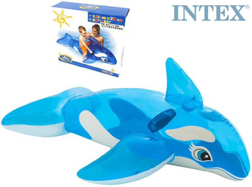 intex-kosatka-mala-168x86cm-detske-plavidlo-s-uchyty-do-vody-58523 INTEX Kleine Orca 168 x 86 cm Kinder-Schwimmhilfe mit Haltegriffen 58523