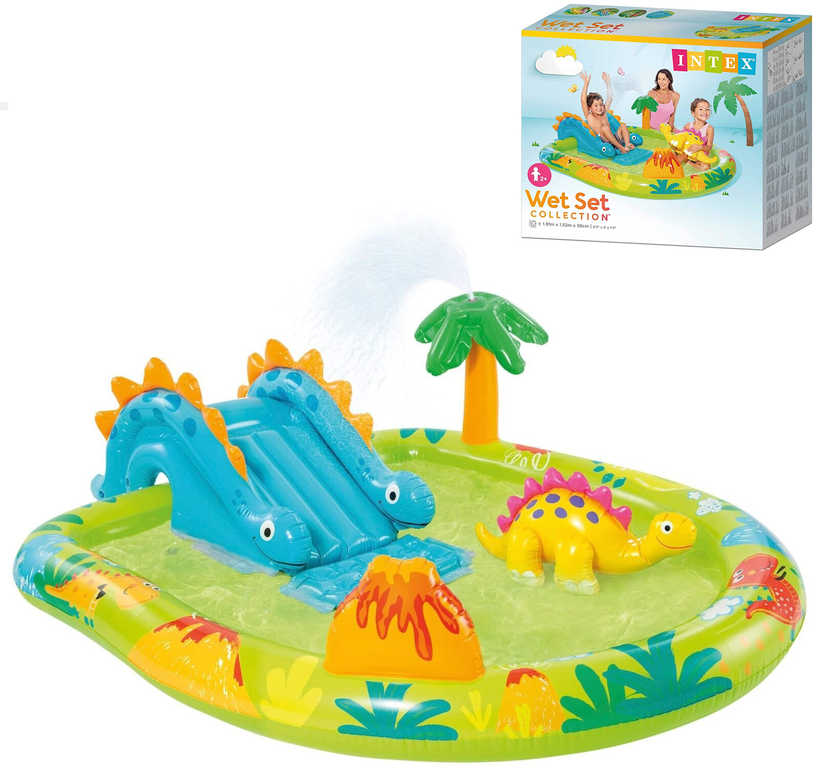intex-nafukovaci-hraci-centrum-dinosaurus-bazenek-se-skluzavkou-57166 INTEX Aufblasbares Spielzentrum „Dinosaurier“ – Planschbecken mit Rutsche 57166