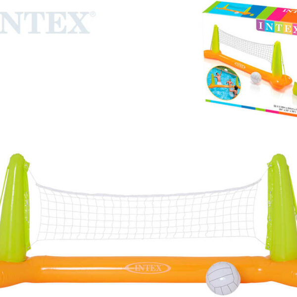 INTEX Aufblasbares Wasser-Volleyball-Set mit Netz (239 x 64 x 91 cm) und Ball 56508