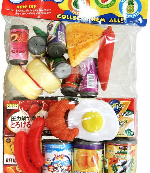 ESSEN für die Kinderspielküche – Plastik-Lebensmittel-Set im Beutel