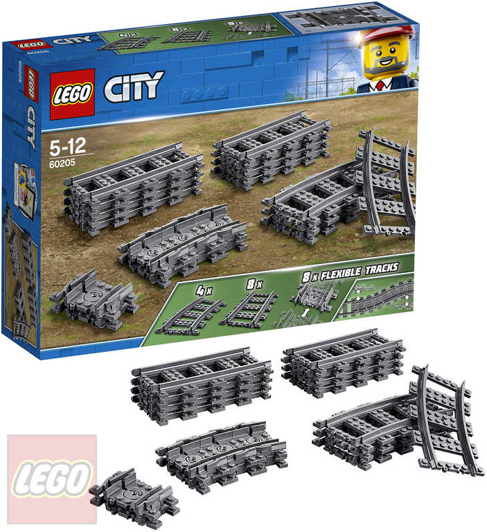 lego-city-koleje-rovne-a-zahnute-doplnek-k-vlackodraze-60205-stavebnice LEGO CITY Gerade und gebogene Schienen