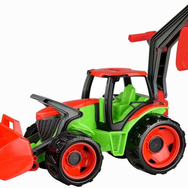 LENA Traktor mit Schaufel und Bagger 107 cm grün-rot Kunststoff 02081