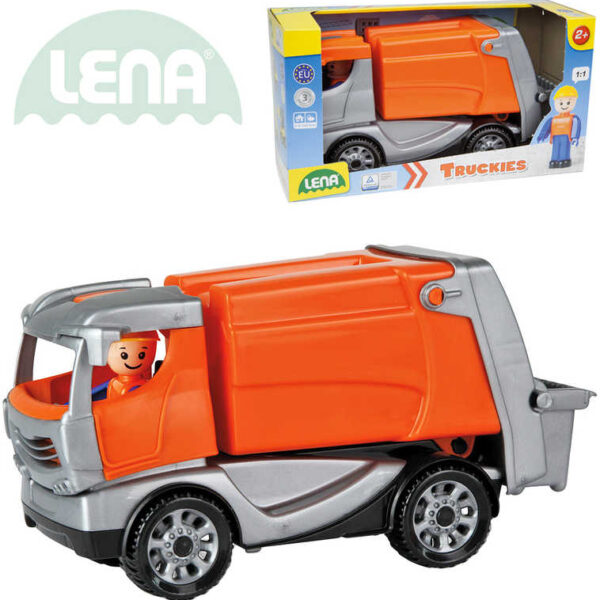 LENA Truckies Müllwagen 25 cm Set: Babyauto + Figur 01623 Kunststoff