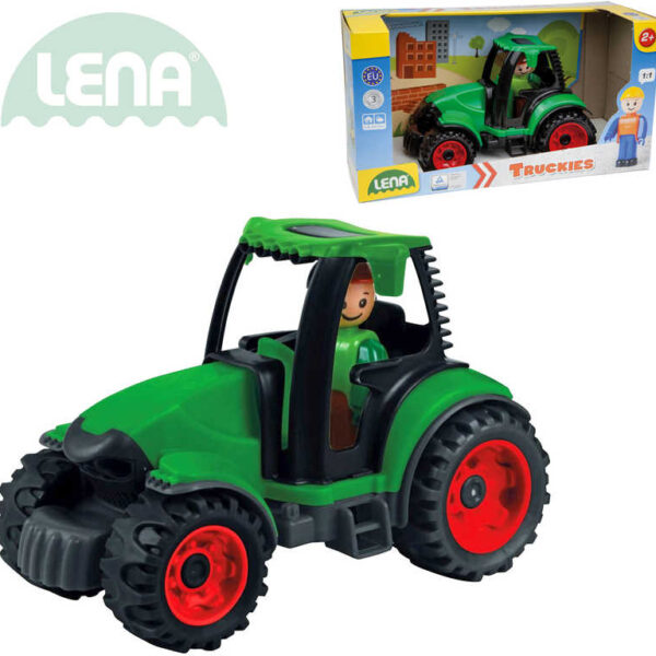 LENA Truckies Traktor 17 cm Set: Babyauto + Figur 01624 Kunststoff