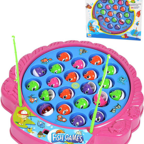 MAC TOYS Spiel „Hungrige Fischchen“ – Fischfang-Set mit vier Angelruten