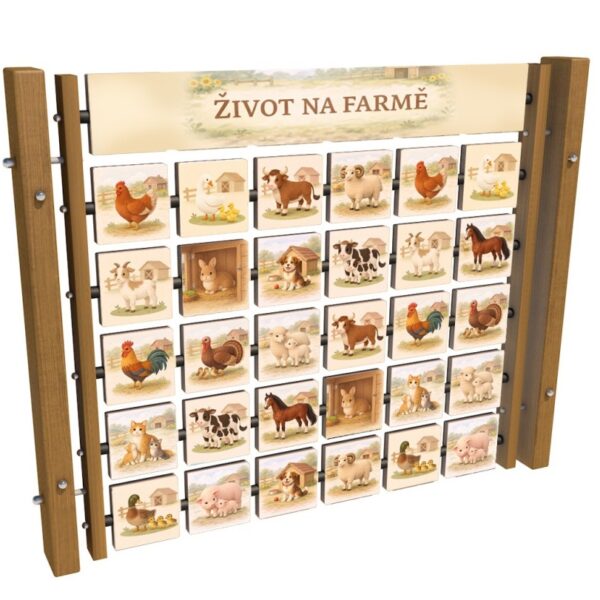 Monkeys Lernwandtafel „Pexeso – Leben auf dem Bauernhof“