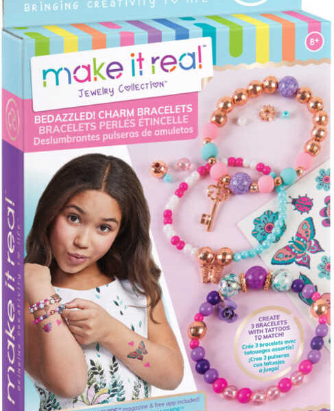 Armbänder und Blumen-Tattoos – Kreativset für Kinder mit Perlen und Accessoires