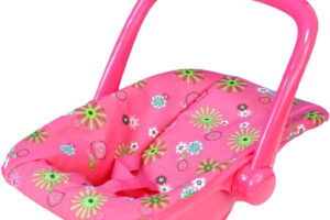 Puppen-Tragetasche mit Blumenmuster aus Kunststoff