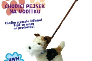 PLÜSCH Foxterrier mit Leine – laufender Hund