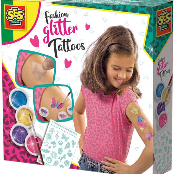 SES CREATIVE Glitzertattoo-Set für Mädchen