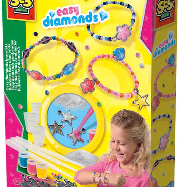 SES CREATIVE Kreativ-Set zum Basteln von Armbändern mit Diamanten in der Box