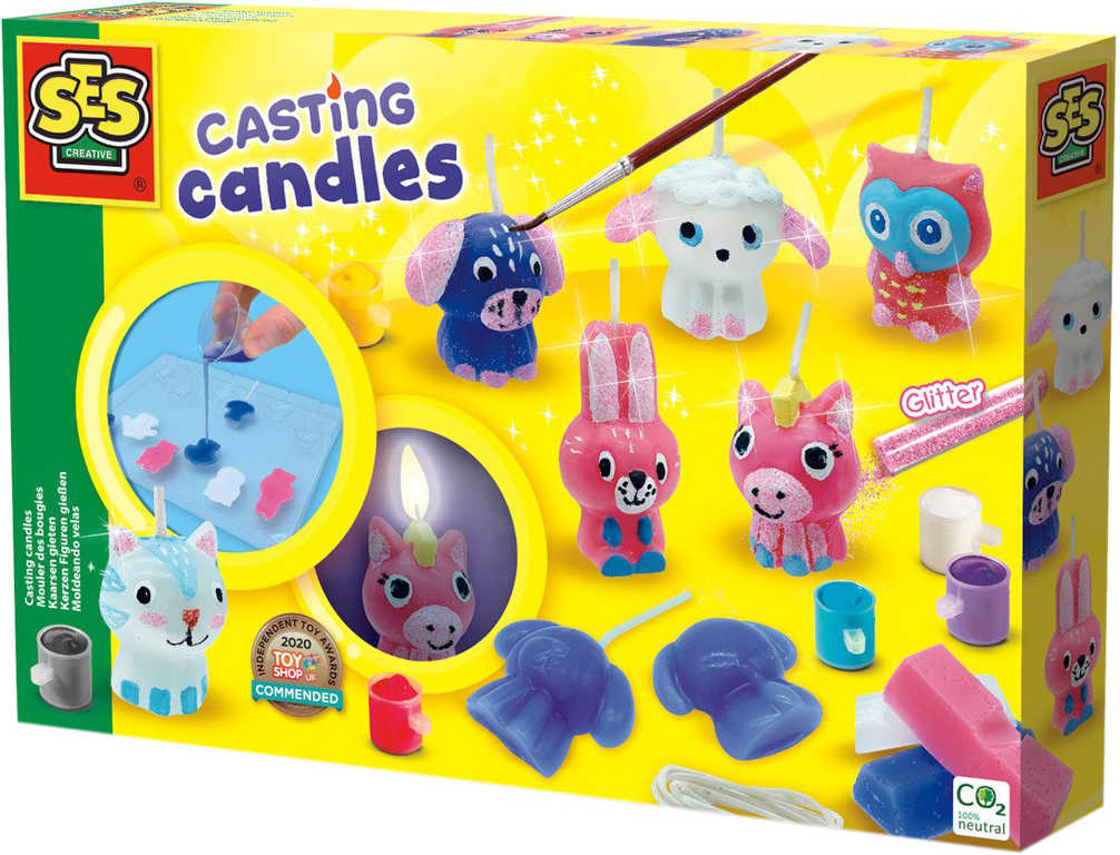 ses-creative-vyroba-svicek-trpytkova-zviratka-kreativni-set-v-krabici SES CREATIVE Kerzenherstellung Glitzer-Tierchen Kreativset in der Schachtel
