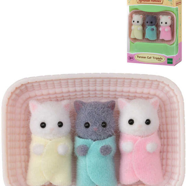 Sylvanian Families Perserkatzen-Drillinge im Korb – Set mit 3 Figuren in der Verpackung