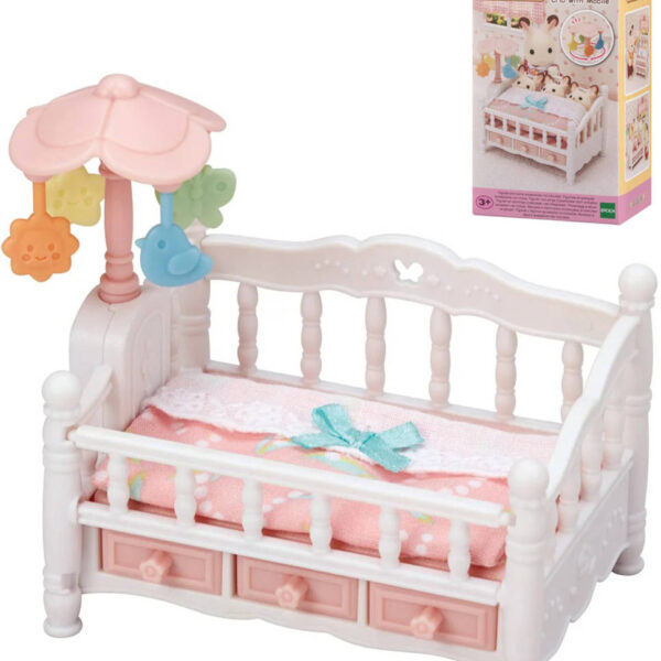 Sylvanian Families Kinderbett mit Karussell für Drillinge