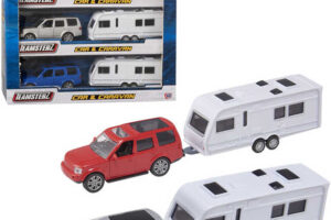 Teamsterz Set: Geländewagen-Jeep + Wohnwagen